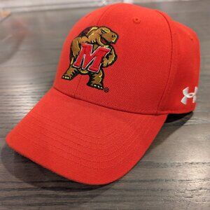 Maryland Terrapins Under Armour Blitzing Performance  Adjustable Hat - Red